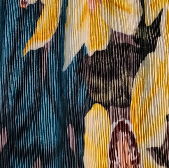 Vintage Euro Virginie Paris France Accordian Micro Pleats Floral Dress NWT - Picture 8 of 15